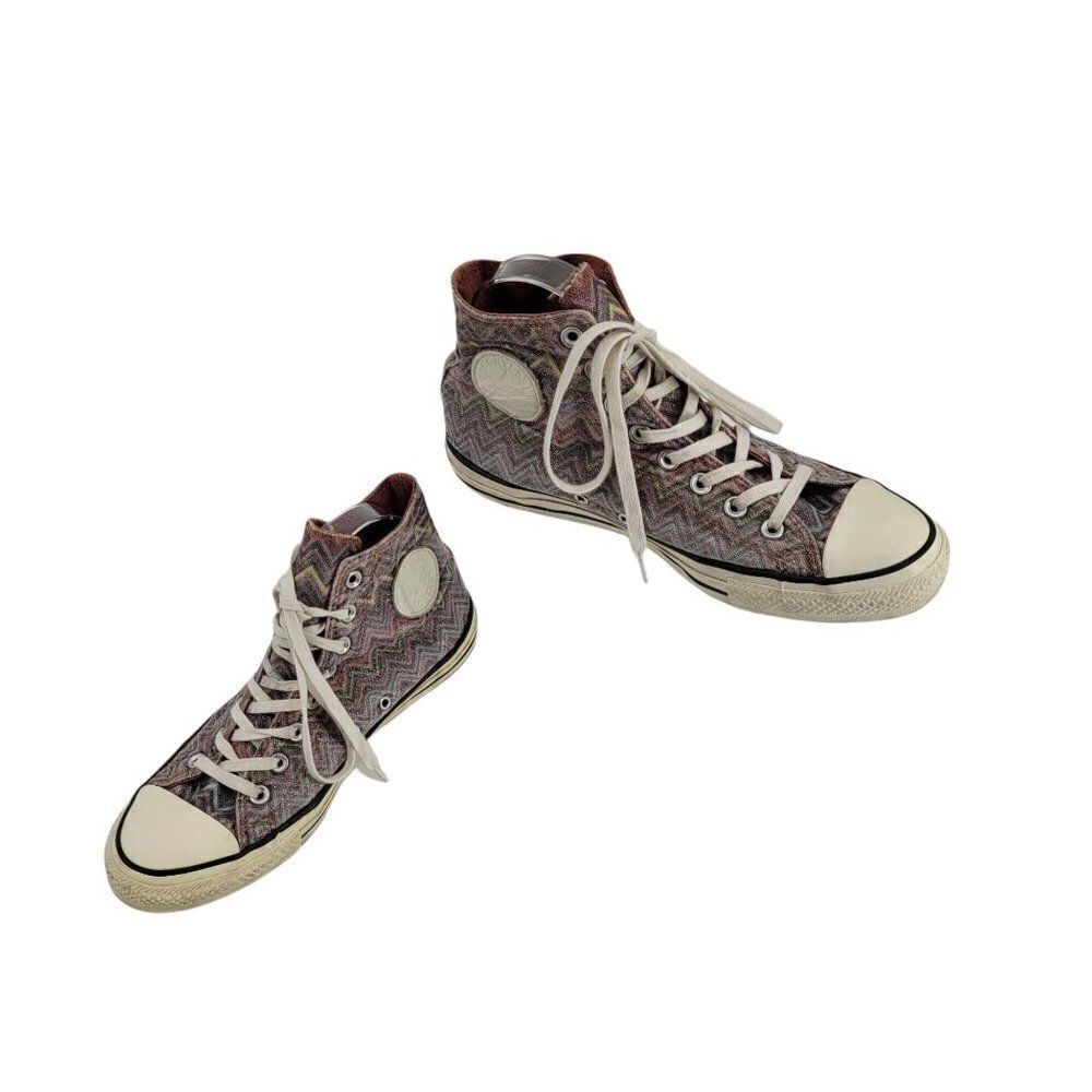 Missoni Converse Chuck Taylor Hi Top Sneakers‎ M 8 W 10 Purple Metallic Zigzag